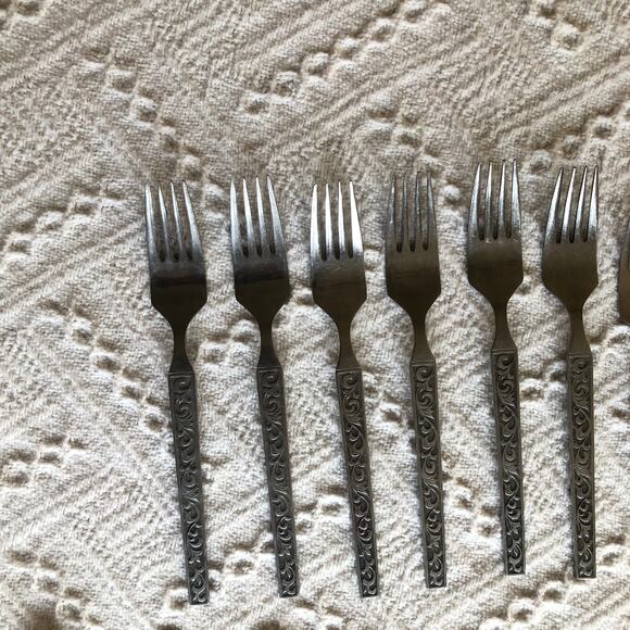 Vintage MCM United Silver Co Stainless Flatware Monterey Silver Japan 29 Pieces - Picture 13 of 16